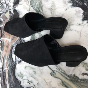 New Zara Basic Collection Black Suede Mules